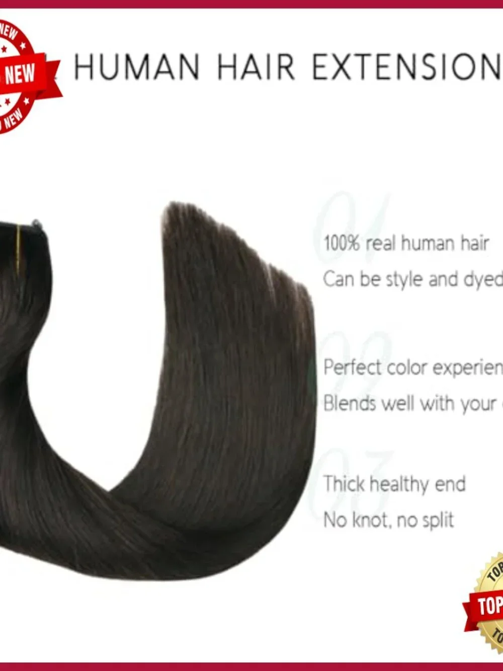 18 Inch Real Human Hair Extensions, Invisible Wire, 85g Volume